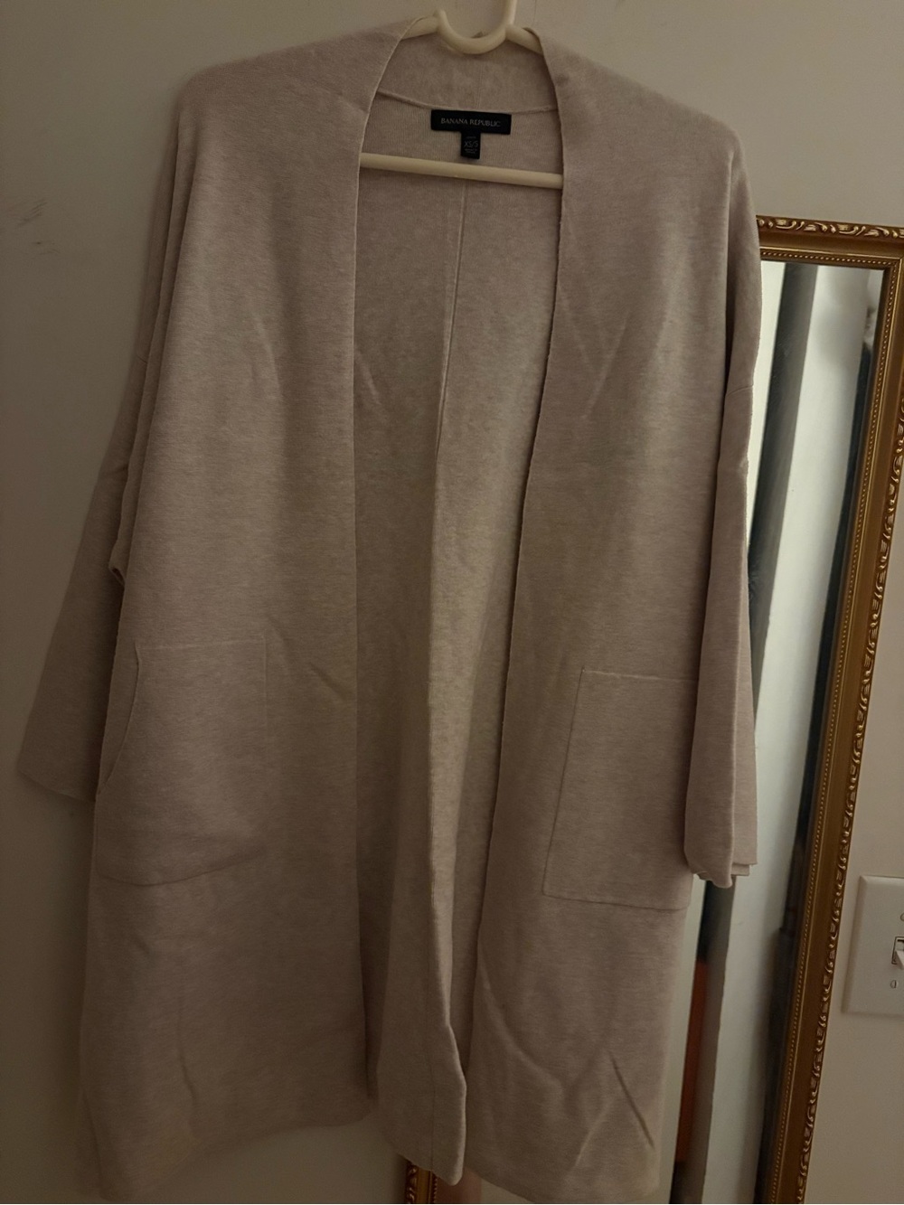 Banana Republic Relaxed Open-Front Cardigan - Taupe